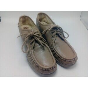 SAS Siesta Loafer Womens 6.5 S Beige Leather Shoes Wedge Casual Comfort Nursing